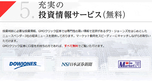 GMOクリック証券指標